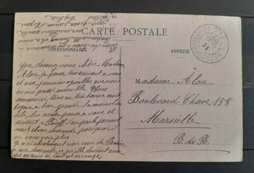 Madagascar 1911 rare CAD Camp d'Ambre Carte Femme Ramatoa Sakalavo Cover - Foto 2 di 2