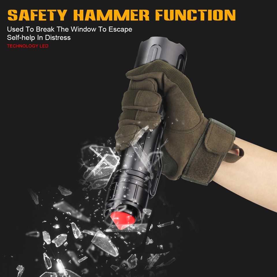 Lampe Torche LED Tactique 30W 990000 Lm Rechargeable USB - Zoom, étanche IP65, Aluminium