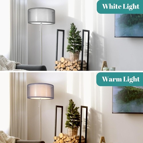 Pantalla de luz de techo de tela de 2 niveles o pantalla de lámpara para decoración de hogar y oficina - Imagen 3 de 6