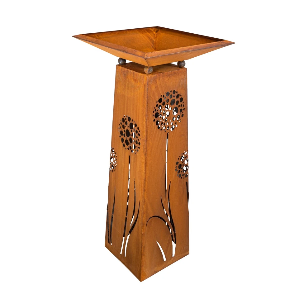 Rostsäule Pusteblume, Edelrost Gartendeko Stele Dekoration Rostikal Rostschale - Bild 2 von 4