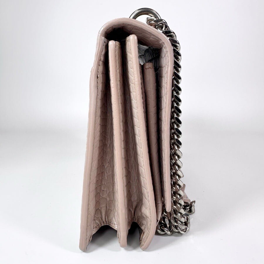 Saint Laurent Borsa media al tramonto in coccodrillo goffrata