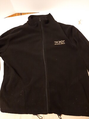 Troxel Fleece Full Zip Up Jacket Size Large Draw String Performance Headgear