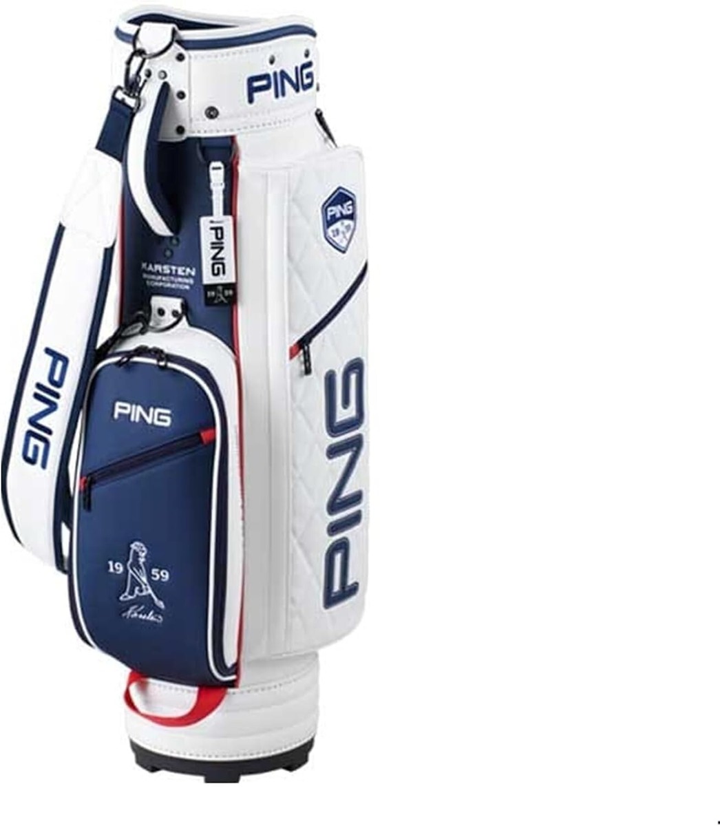PING Golf Men's Caddy Bag PU CLASSIC 9 x 47 inch 3.2kg WH/NV