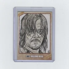 WALKING DEAD SEASON 6 DARYL DIXON SKETCH CARD BY ARTIST KEVIN P. WEST  1/1!
