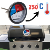 BBQ Grill Thermometer Edelstahl Analog Smoker Gasgrill RäUcherofen Einbau Deckel