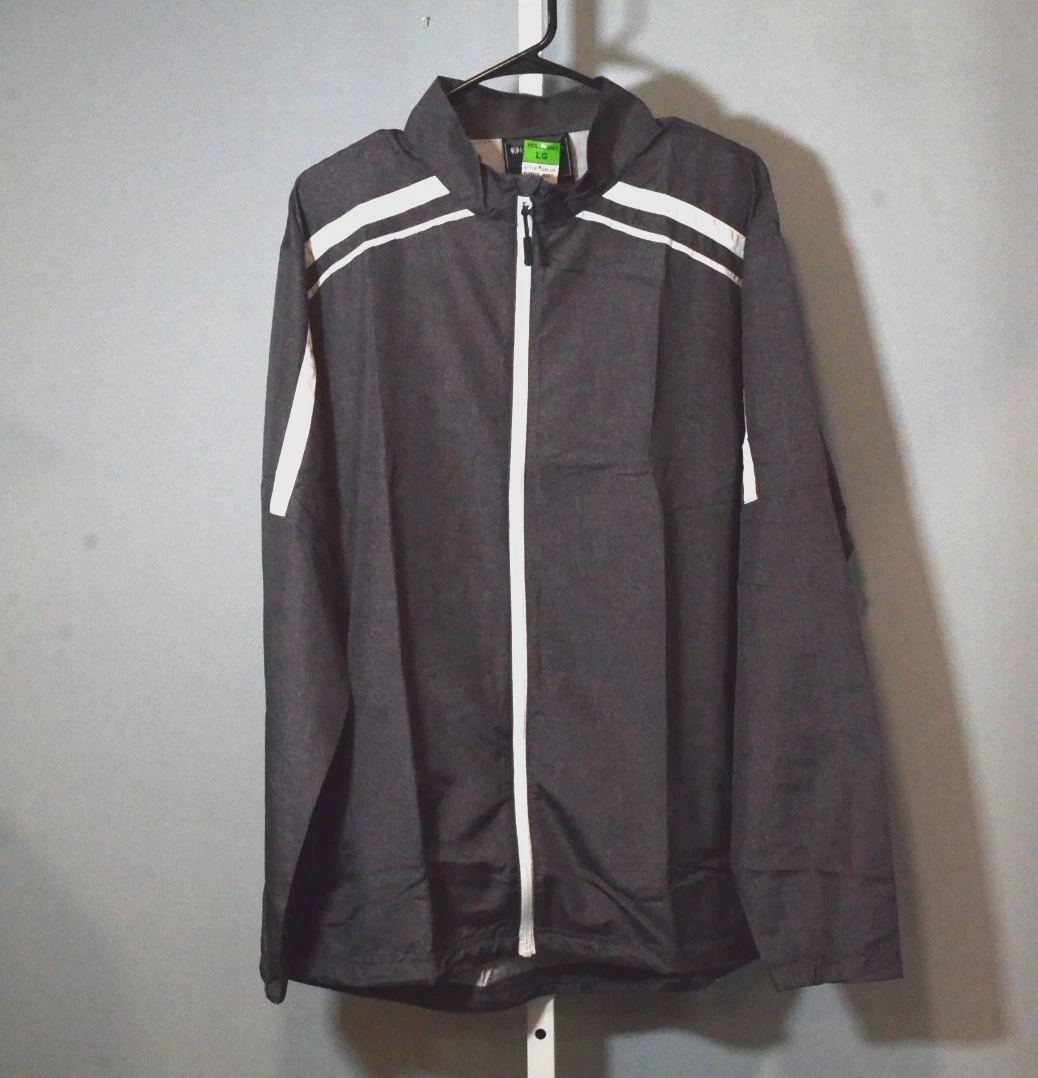 NWT Holloway Size L Light-Weight Raider-Model Jacket Dark Gray w/White Trim