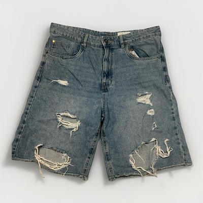 Chapter Jeans Shorts W34 Baggy Destroyed Y2K Denim Bermuda Vintage