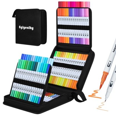 Eglyenlky Markers for Adult Coloring, 100 colors Dual Brush Pens Art Coloring
