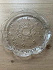 Vintage Anchor Hocking “Savannah” Pattern Clear Round 12” Glass Floral Platter