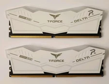 Team T-Force 32GB(2x16GB) 5600MHz DELTA RGB DDR5 DESKTOP MEMORY WHITE CL36
