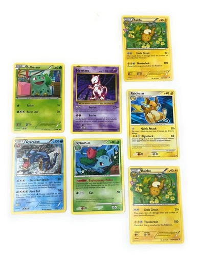 Pokemon Card Lot Mewtwo Gyarados Bulbasaur Ivysaur Raichu Vintage Excellent Cond