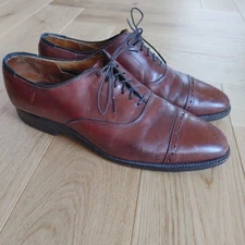 Allen Edmonds Byron Oxford Dress Shoes Men's Size 9 D Brown Leather Cap Toe