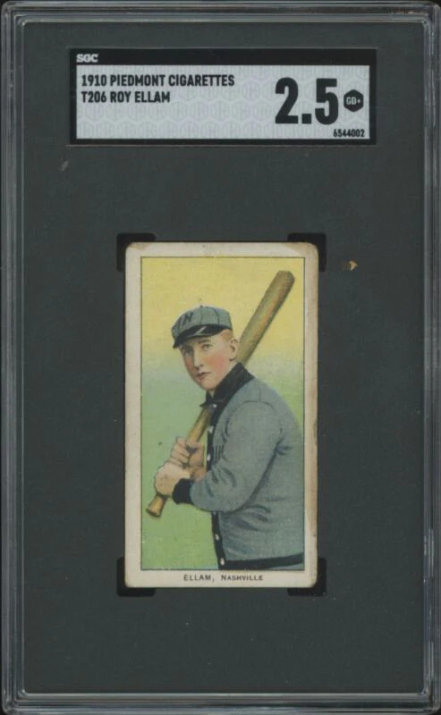 1909 T206 ROY ELLAM GOOD+ PIEDMONT 350 SGC 2.5 BASEBALL NASHVILLE VOLUNTEERS