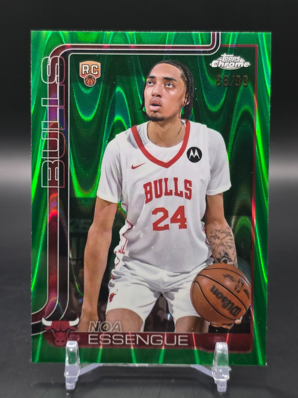 2025-26 Topps Chrome Basketball Noa Essengue (RC) #262 Green RayWave /99