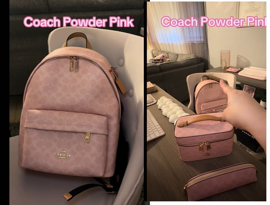 COACH Taylor Small Backpack In Signature Canvas With Charms CEF46