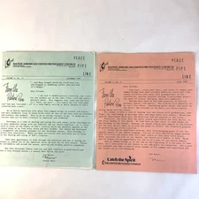 Native American United Methodist Church Peace Pipe Line Newsletter 1987 Lot Of 2