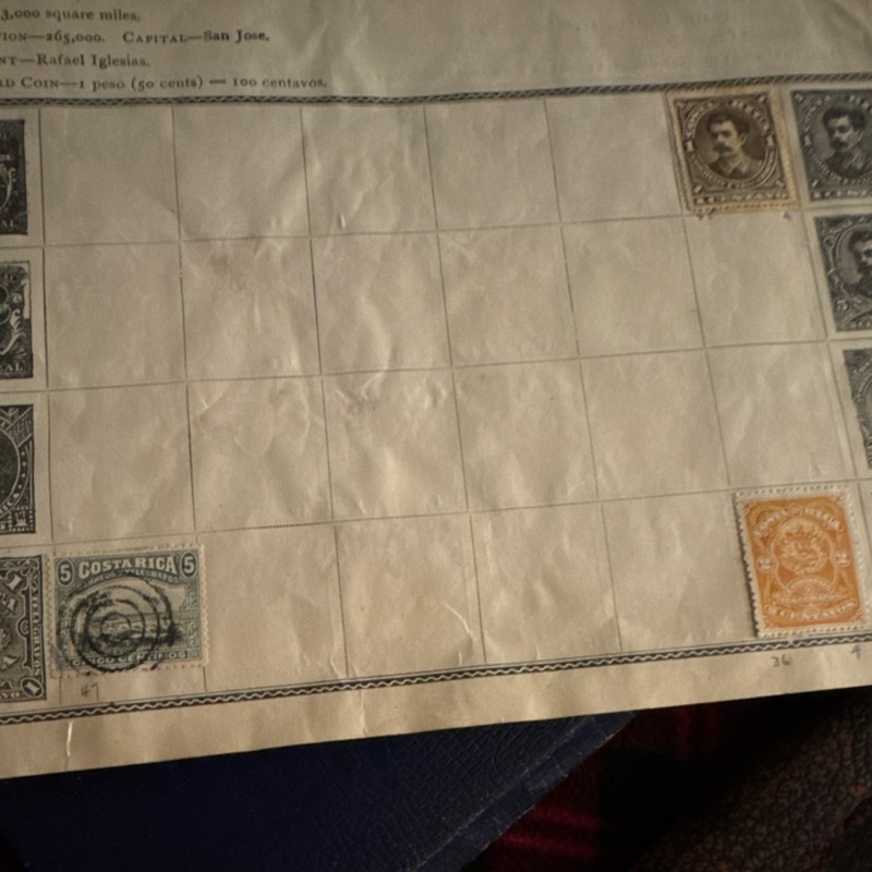 Costa Rica Stamp Block Gray Orange Bullseye/SOTN Used 5 Denomination