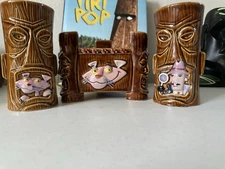 Pink Panther Tiki Mug And Bowl Set Designed By Shag For Tiki Farm