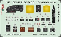 MW22 Eduard 3DL48225 B-26G Marauder Cockpit & Nose Space 1/48 3D Decal For Icm