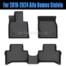 For 2018-2024 Alfa Romeo Stelvio TPE All-Weather Front & Rear Floor Mats Liners