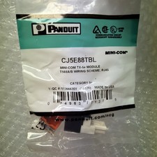 PANDUIT CJ5E88TBL Mini-Com RJ45 Cat 5e TP-Style Jack Module - QUANTITY OF 15