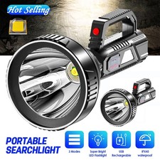 Super Bright Torch LED Searchlight Flashlight USB Rechargeable Lamp High Powered