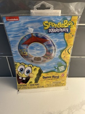 Nickelodeon SpongeBob SquarePants Pool Float Swim Ring 17.5in New Sealed