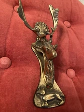 Vintage Metal Deer Head Door Knocker. England