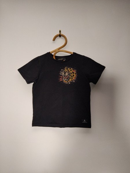 Rock Your Kid Size 6 Baby Tee Black With Tiger Motif