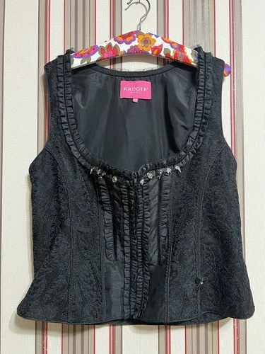 KRUGER Madl Dirndl Trachten German Oktoberfest Wear Tyrol Gilet Vest Sz 42