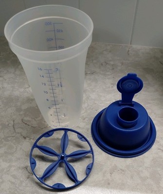 Tupperware Quick Shake Mixer Blender 2 Cup Dark Blue Insert + Flip Top Seal 844