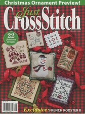 Just Cross Stitch JULY Christmas Preview 2011 Magazine Ornaments 22 Projects