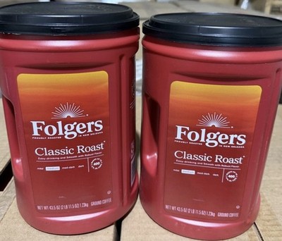 Folgers Classic Roast Medium Roast Ground Coffee, 43.5 oz (2 Pack) 07/25