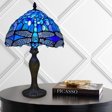 Tiffany Style Handcrafted Glass Table Lamp – Stunning Quality Desk/Beside Light
