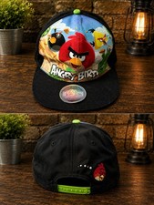 Angry Birds Snapback Hat Adjustable Black Cap Red Bird Rovio Youth/Adult