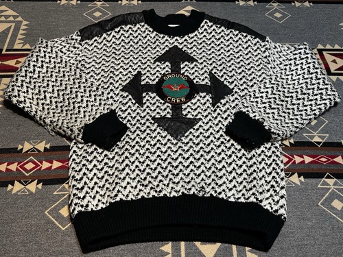 Vintage Primavera Textured Knit Sweater Ground Crew Mens L T2