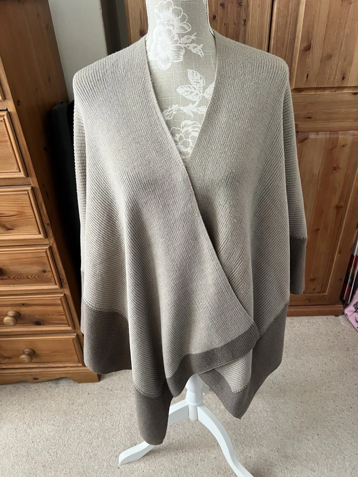 BHS Women’s Cape Jacket One Size Beige Wool Blend - Image 2 of 4