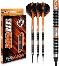RED DRAGON Amberjack Series Softip Professional Darts 18 G Darts Set with Flight