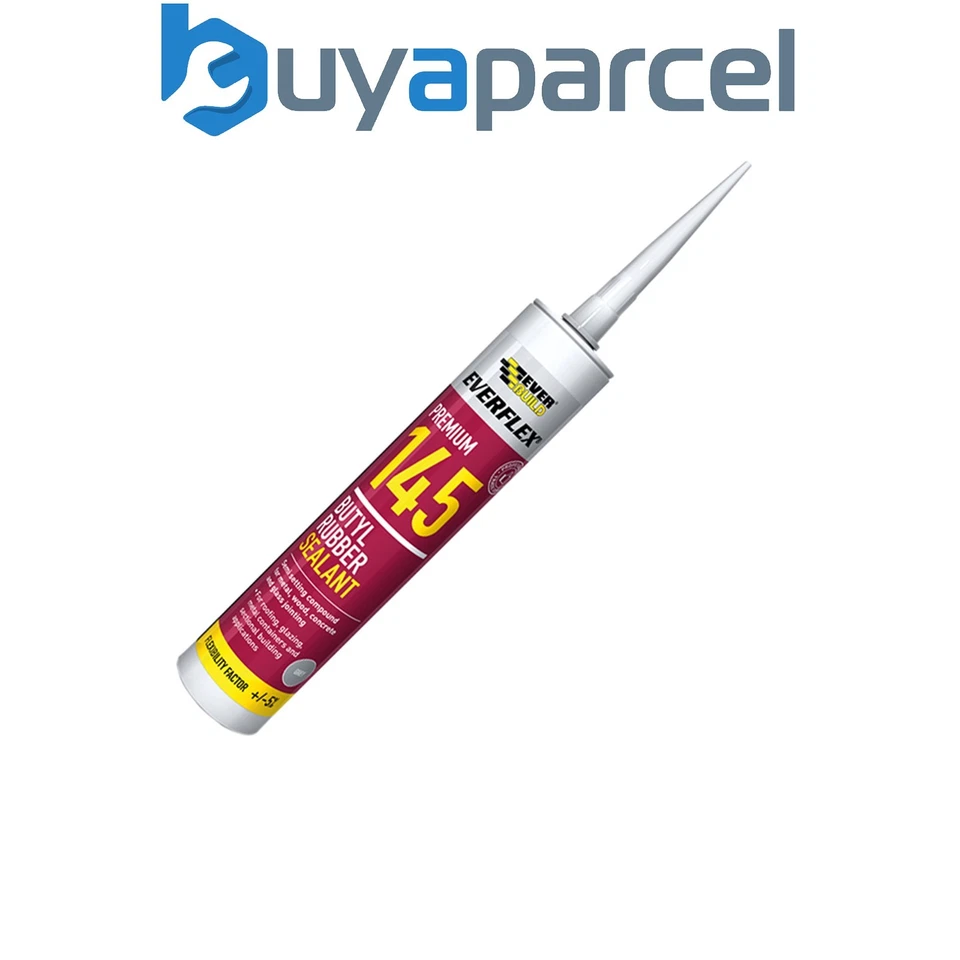 EVERBUILD SIKA Everbuild 145GY Everflex 145 Butyl Rubber Sealant 300ml Grey EVB145GY