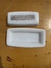 Pyrex Butter Dish Vintage  Flower 2pcs Gold/brown On White Flowers