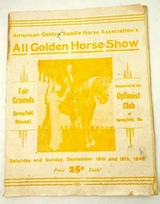 All Golden Horse Show Springfield Missouri Program Magazine September 18-19 1948