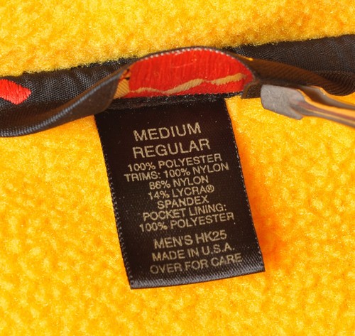 Vintage LL Bean Outdoors 1/4 Zip Fleece Pullover Men's M Yellow Gold Made in USA - Picture 4 of 4