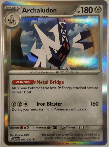 archaludon pokemon card Pokemon - Archaludon - 107/142 - Holo Rare - Stellar Crown