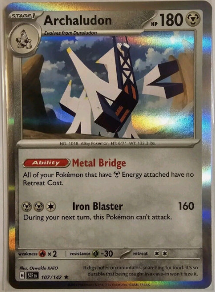 Pokemon - Archaludon - 107/142 - Holo Rare - Stellar Crown - NM/M