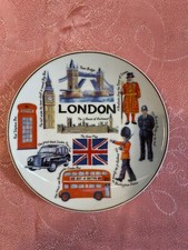 LONDON Fine Porcelain Miniature Plate 15cm Elgate Ceramica Souvenir British