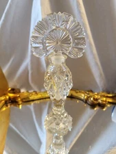 vintage pressed glass perfume bottle with stopper a10