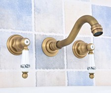 Antique Brass Wall Mounted Bathroom Tub Sink Basin Faucet Sink Mixer Tap esf530