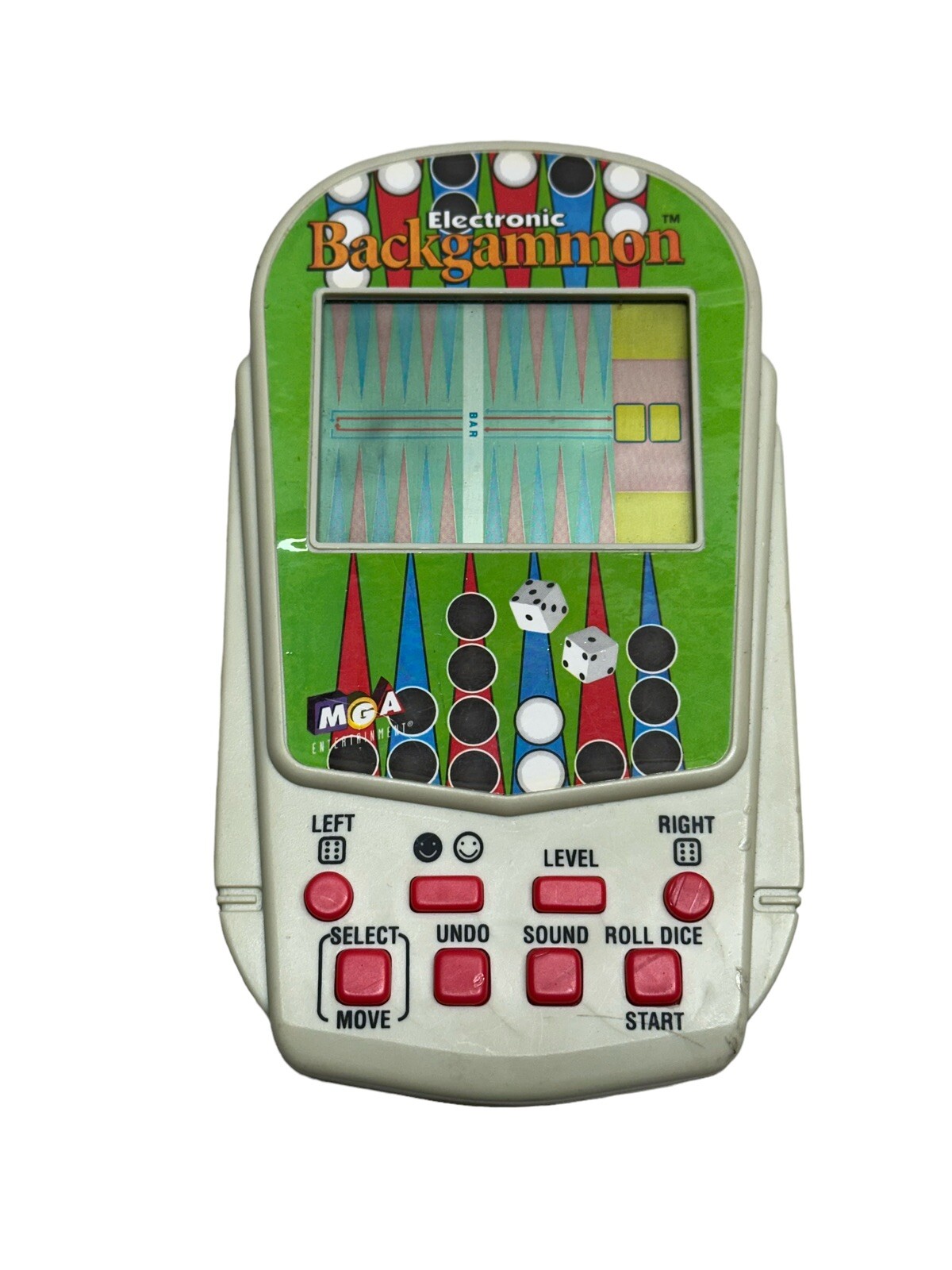 RARE MGA ELECTRONIC BACKGAMMON TRAVEL HANDHELD GAME! DICE LAS VEGAS