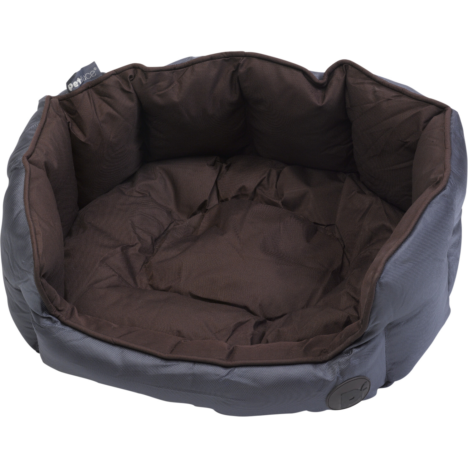 Petface Sam's Luxus-Hundekörbchen Oval, Größe S – Aus Weichem Wildlederimitat Und Kunstfell, Maschinenwaschbar