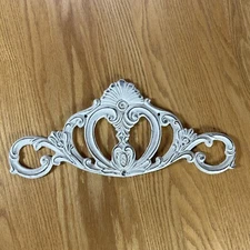 Antique Cast Iron Wall Pediment Painted Ornate Door Topper Trivet Large